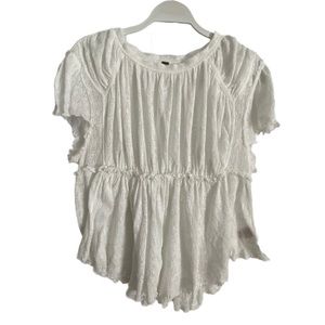 Free People short sleeved white top for women size large
